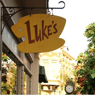 Yellow coffee sign reading Luke's